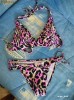 Costum de baie de dama animal print roz 3 piese