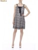 Rochie TinaR Zasha din voal imprimat cu funda neagra