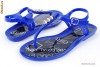 Sandale plate gladiator cu tinte din silicon cobalt noi 36/37