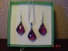 Set superb din argint format din colier si cercei cu cristale swarovski baroque ametist - bijuterii mireasa