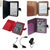 HUSA KINDLE 4 WI-FI DE TIP COPERTA, NEGRU, MARO, ROSU, MOV + LAMPA LED DE CITIT CU BRAT FLEXIBIL + FOLIE DE PROTECTIE amFILM - CALITATE DEOSEBITA