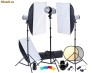 Kit Studio: 3 x Trepied + 3 x Blitz Studio + 3 x Softbox 50x70cm + Kit Declansare Wireless + Kit Reflector Voleti + Blenda 2in1 + Snoot