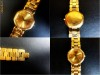 Ceas original dama - Vintage Christian Dior - placat cu Aur - cadran hexagonal - ore Diamante