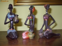 STATUETA BIBELOU AUTENTIC AFRICANA DIN CERAMICA , 3 BUCATI  (viorel) foto