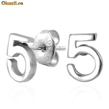 Cercei din inox 6 mm - cinci - cod 88 foto