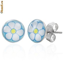 Cercei din inox 6 mm - floricele - cod 113 foto