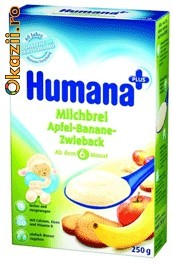 Cereale Humana cu lapte, mar, banana si pesmet Transport gratuit foto