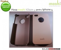 HUSA ALBA OEM MOSHI iGLAZE 4 IPHONE 4 - FOLIE INCLUSA  - TRANSPORT GRATUIT foto