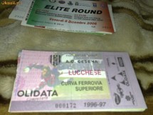Campionat Italia - Bilet meci de fotbal - Cesena - Lucchese - editia 1996 - 1997 foto