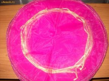 Cerc/ sac/ saculet cu snur organza/ tul/ tull/ tiul/ roz/ fucsia/ fuchsia/  marturie nunta/ botez foto