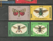 1900* POLONIA - ETICHETE CUTII DE CHIBRITURI tema INSECTE SI FLUTURI, 4 BUCATI DIFERITE foto