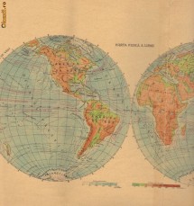 Harta Fizica a lumii, harta fizica si politica Australia si Oceania(Fata - verso) 1960 foto