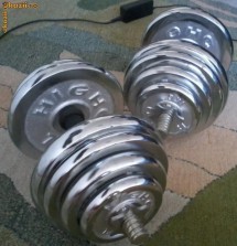 GANTERE/HALTERE SET 2X15KG =30KG CROMATE foto