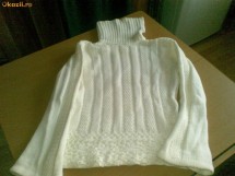 helanca pulover dama femei fete pt iarna groasa marimea 42 culoare alba foto