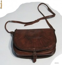 Geanta vintage stil tolba vanator din PIELE naturala TRANSPORT GRATUIT