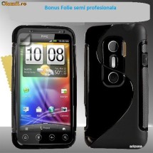 Vand husa FlexiGel dedicata HTC EVO 3D inclus folie bonus