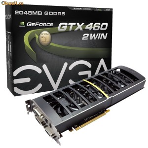 GTX 460 2Gb 512Bit GDDR5 DirectX 11, Dual GPU Fermi, 700/3600, 672 CUDA, 3D surround, 4 Monitors. Noua foto