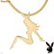 Lantisor Playboy argint placat cu aur 14k, cu holograma Lantisor Playboy argint placat cu aur 14k, cu holograma