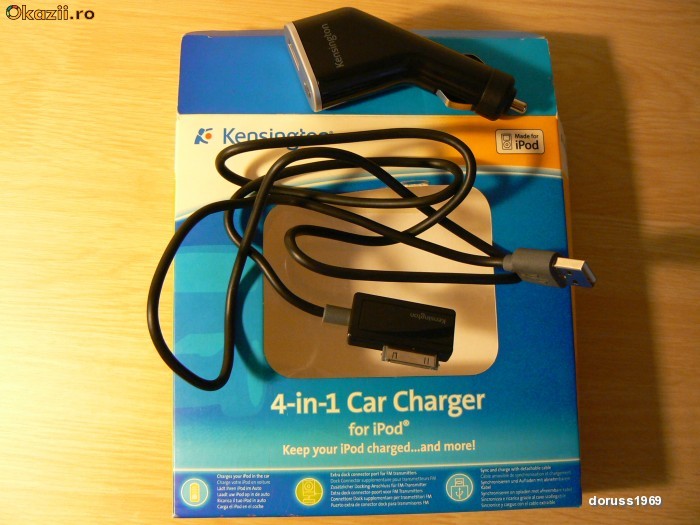 Okazie! INCARCATOR AUTO PT IPOD KENSINGTON NOU foto mare