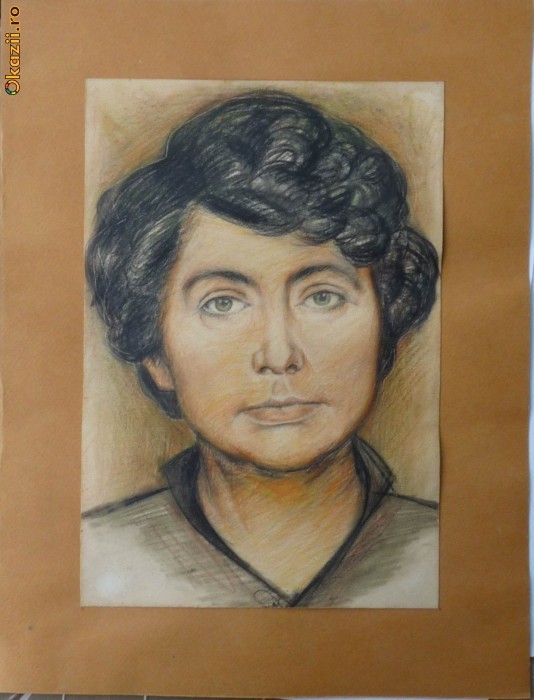 Portret , creiaone colorate , de Costel Butoi , semnat , pictor consacrat foto mare