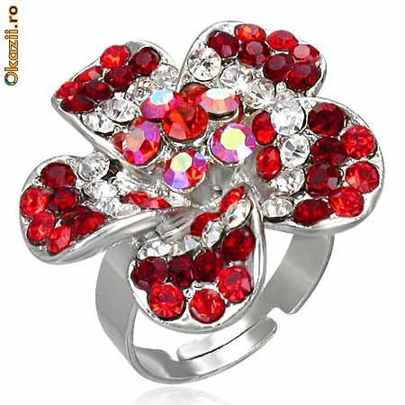 Inel fashion zirconiu marime libera - cod 318 foto mare
