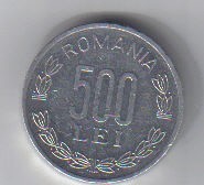 Moneda 500 lei 1999 foto mare