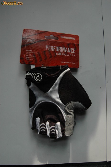 Manusi Shimano Performance, pentru femei, negru/alb, L foto mare