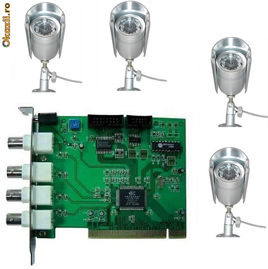 vand sistem de supraveghere 4 camere infrarosu complet foto mare