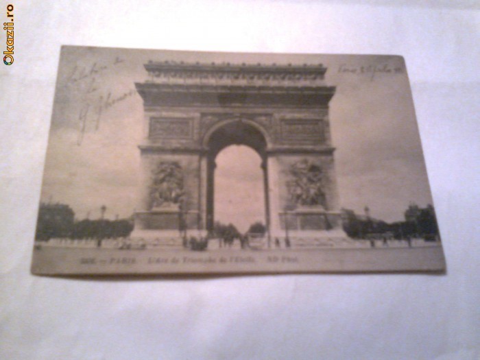 C.P. PARIS - L'Arc de Triumphe de l'Etoile    Circulata foto mare