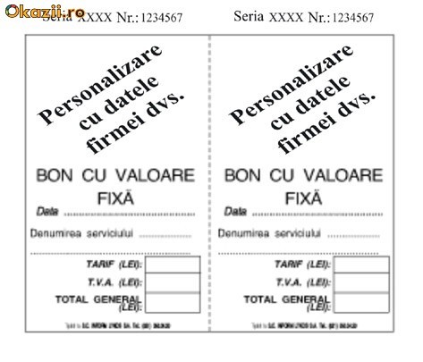 Bon cu valoare fixa carnete X7 6-8-31 foto mare