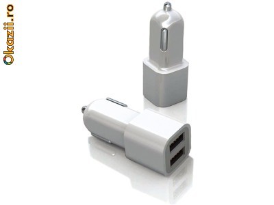 Incarcator auto iPhone/iPod dualport USB - Macally CARUSB foto mare