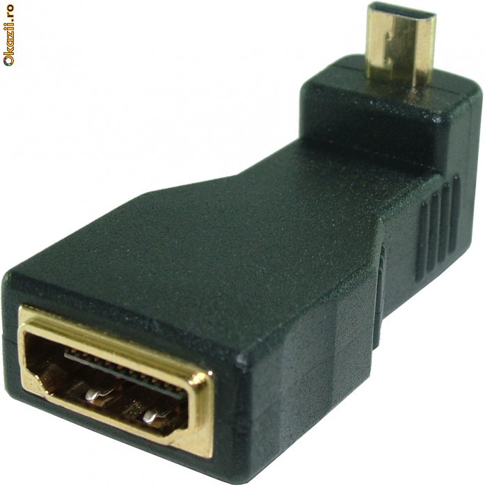Adaptor micro HDMI tata - HDMI mama  - la 90 grade-6876 foto mare