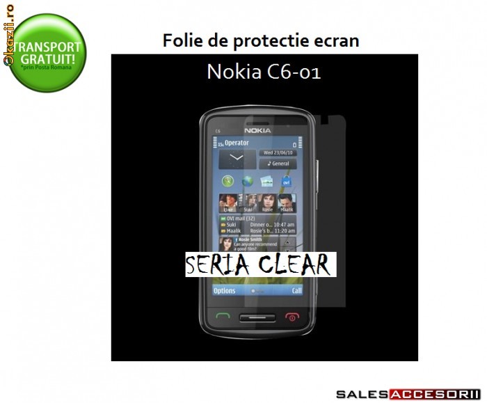 2X FOLIE ECRAN NOKIA C6-01 C6 01 C601 - TRANSPORT GRATUIT! foto mare