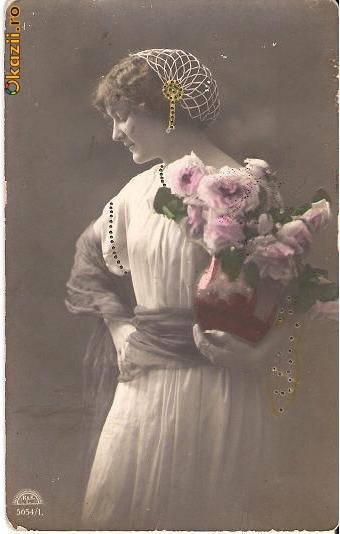 T FOTO 34 Romantica -Tanara simpatica -circ. 1913 -lui Ion Nedelcu, Plotoner Ploton I granicer la Chiosapta?, trimisa de la Turtucaia(Cadrilater) foto mare