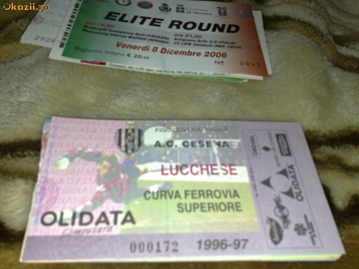 Campionat Italia - Bilet meci de fotbal - Cesena - Lucchese - editia 1996 - 1997 foto mare