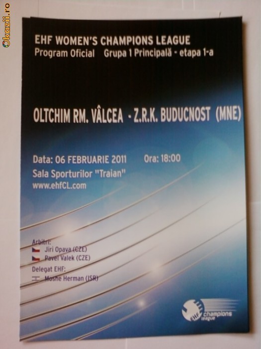 Program meci handbal feminin Oltchim-Buducnost 06.02.2011 foto mare