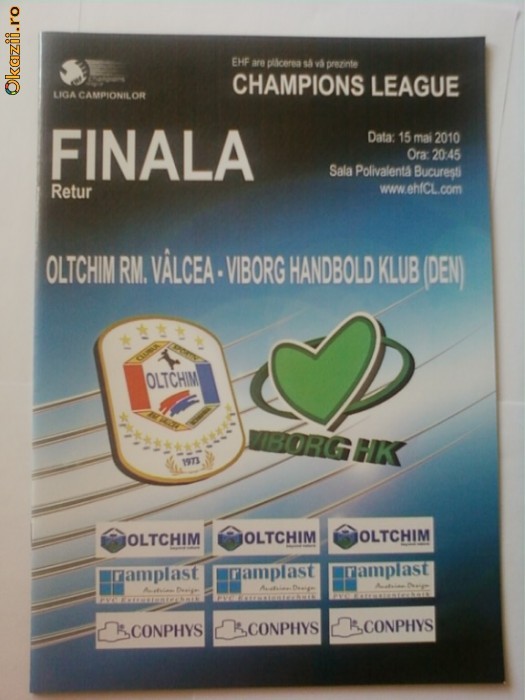 Program meci handbal feminin Oltchim-Viborg 15.05.2010 - finala foto mare