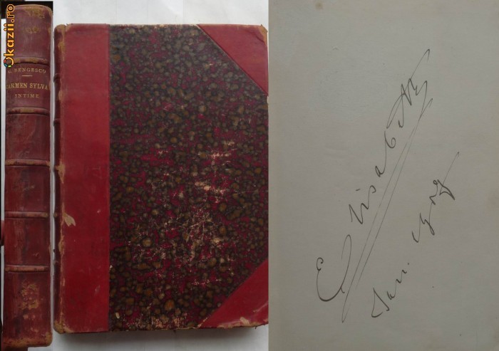 G. Bengesco , Carmen Sylva , Intime , Paris , 1905 ,semnata olograf de Regina Elisabeta a Romaniei foto mare
