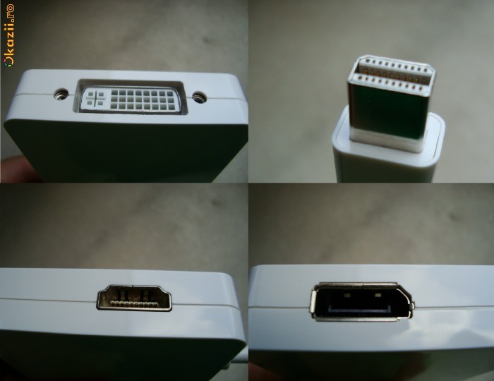 Vand 3 in 1 adaptor MiniDisplayPort cu iesire audio la HDMI, DisplayPort, DVI foto mare