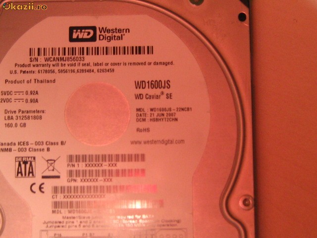 Hard Disk WD 1600js 160 gb foto mare