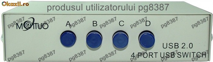 Comutator manual, 4 calculatoare - 1 imprimanta, mufa USB-4802 foto mare