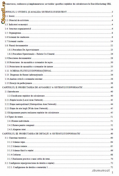 Dizertatie : Proiectarea, realizarea si implementarea serviciilor specifice retelelor de calculatoare foto mare
