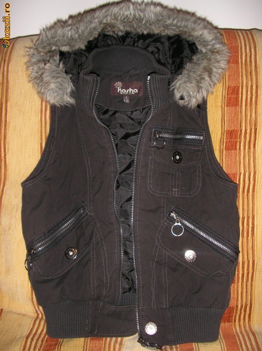 Super vesta KOSHA UK ,sz S  gluga detasabila si blanita gri foto mare