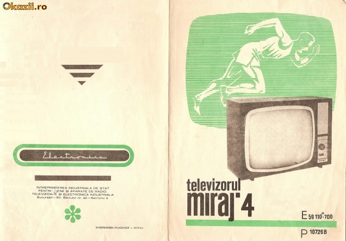 Tv pe lampi , MIRAJ 4 , Alb/Negru , vintage , epoca de aur , Ceausescu , foto mare
