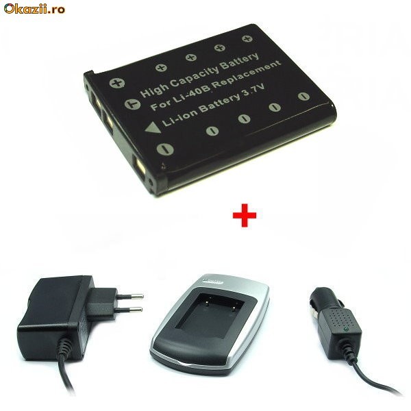 Acumulator LI 40B sau LI 42 B + set complet de incarcare foto mare