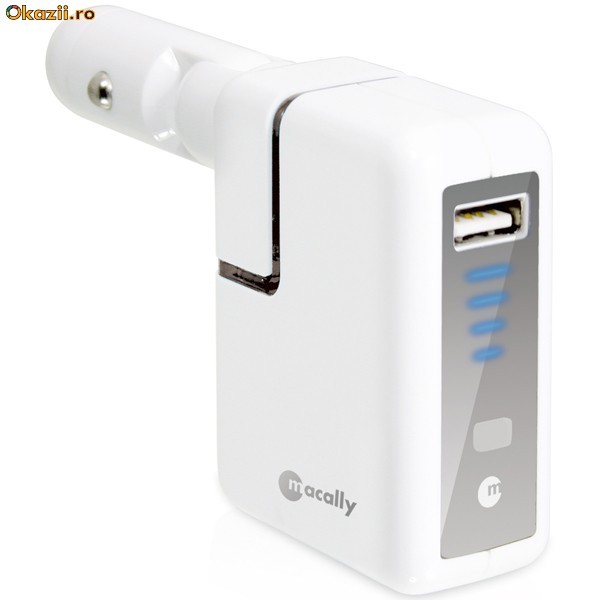 Incarcator 3 in 1 iPhone, iPod - Macally POWERGO foto mare