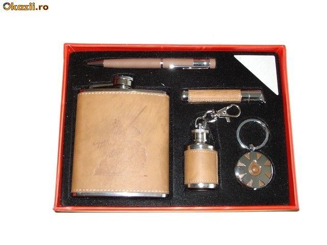 Cadouri barbati - Set cadou sticla buzunar KNIGHT SPIRIT foto mare