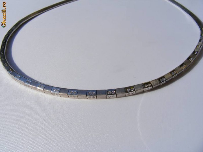 Extraordinar Colier de lux aur 18K, 32.6g, model grecesc ornat cu 104 BRILIANTE foto mare