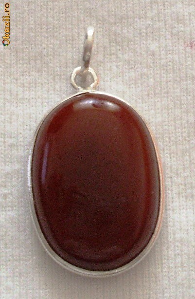 PANDANTIV CARNELIAN-(4-2)- Argint 925 foto mare