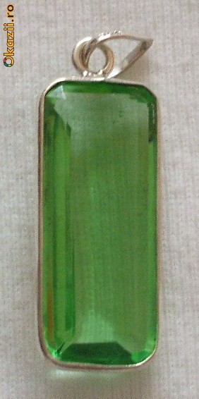 PANDANTIV LIME QUARTZ-(4-46)- Argint 925-PROMOTIE foto mare